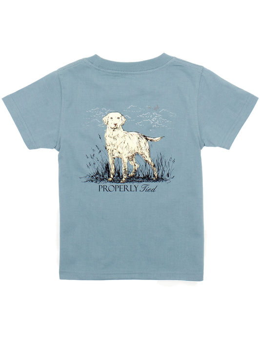 Boys Labrador Short Sleeve Tee | Steel Blue