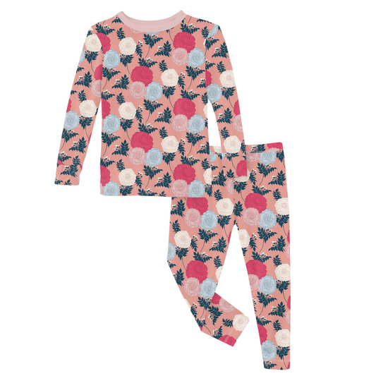 Print Long Sleeve Pajama Set | Blush Enchanted Floral
