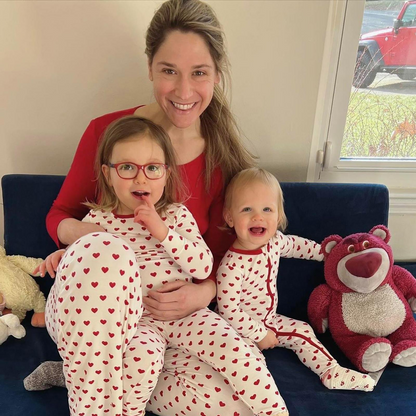 Print Long Sleeve Pajama Set | Natural Hearts