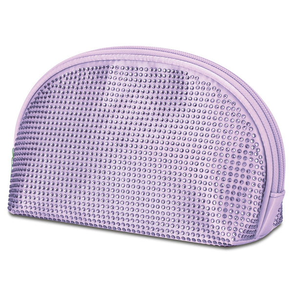 Lavender Rhinestone Oval Cosmetic Bag