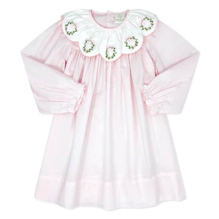 Chloe Dress | Blessings Pink Batiste, Wreaths