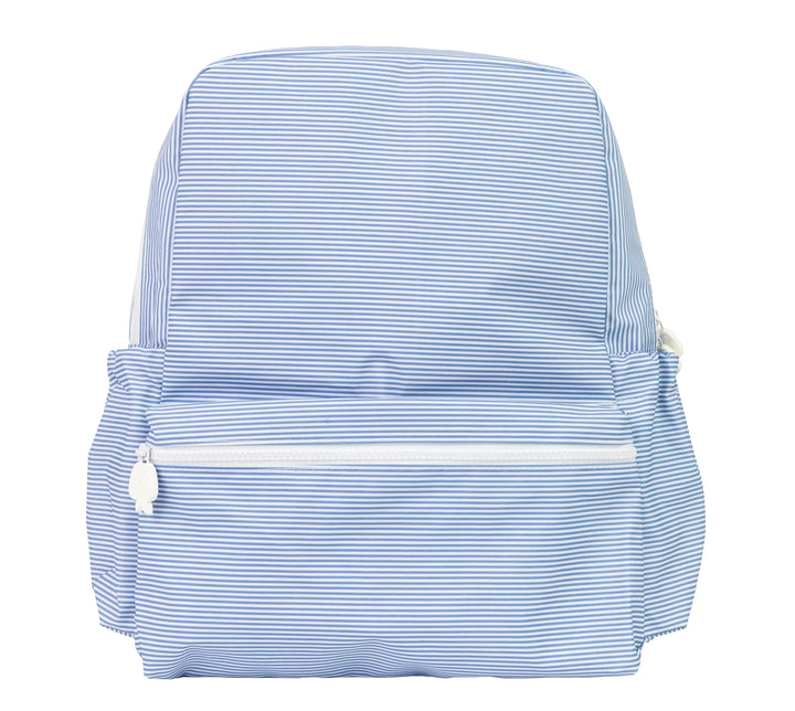 The Large Backpack | Navy Mini Stripe