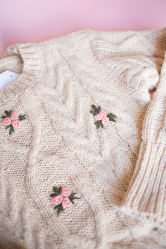 Floral Embroidered Sweater