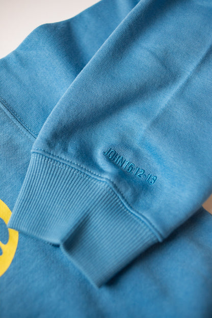 Blue Smiley Be Kind Sweatshirt, Adult