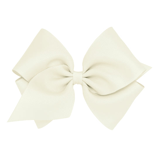 Mini King Classic Grosgrain Hair Bow | Antique White