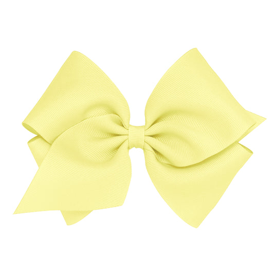 Mini King Classic Grosgrain Hair Bow | Light Yellow