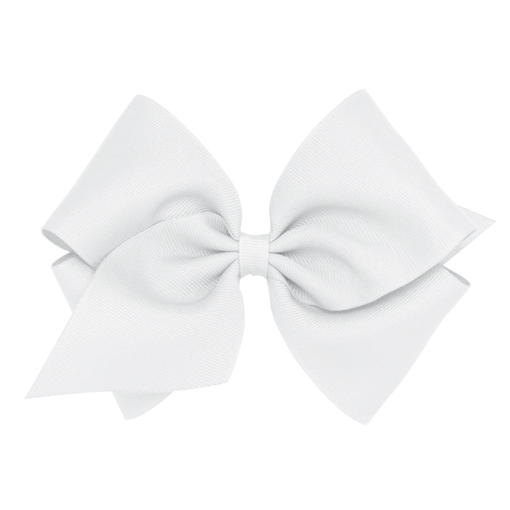 Mini King Classic Grosgrain Hair Bow | White