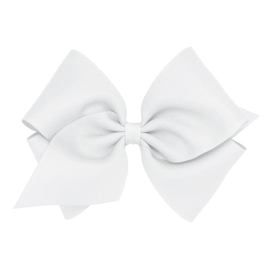 Mini King Classic Grosgrain Hair Bow | White