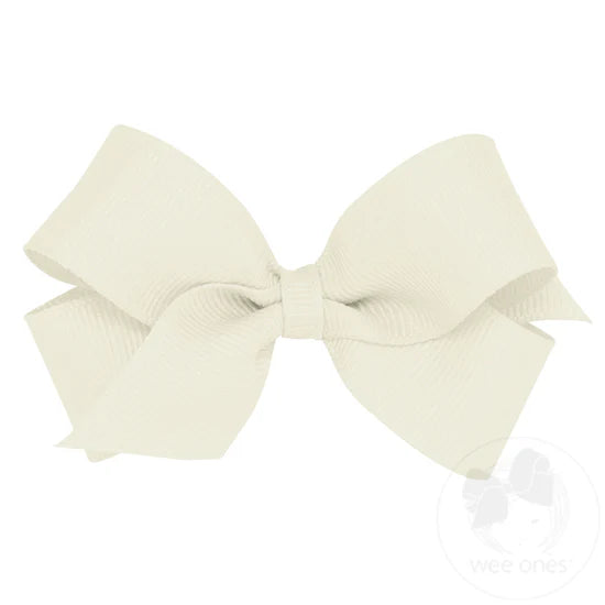 Mini Classic Grosgrain Bow | Antique White