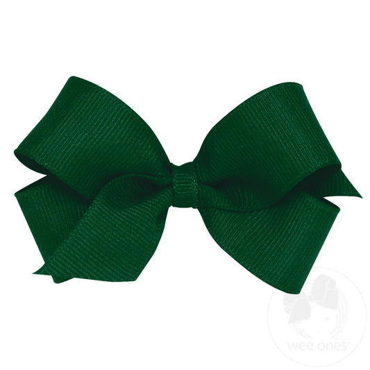 Mini Classic Grosgrain Hair Bow | Forest Green