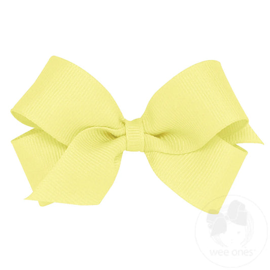 Mini Classic Grosgrain Hair Bow | Light Yellow