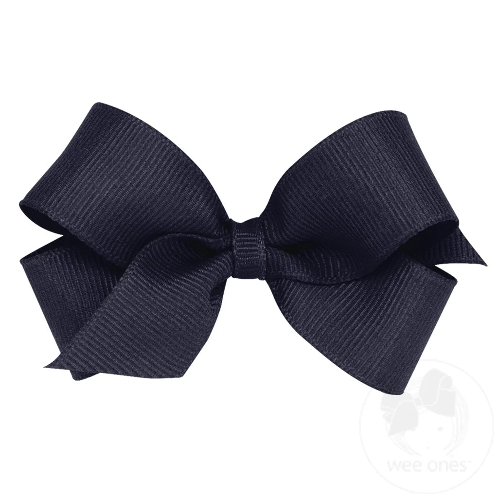 Mini Classic Grosgrain Hair Bow | Navy