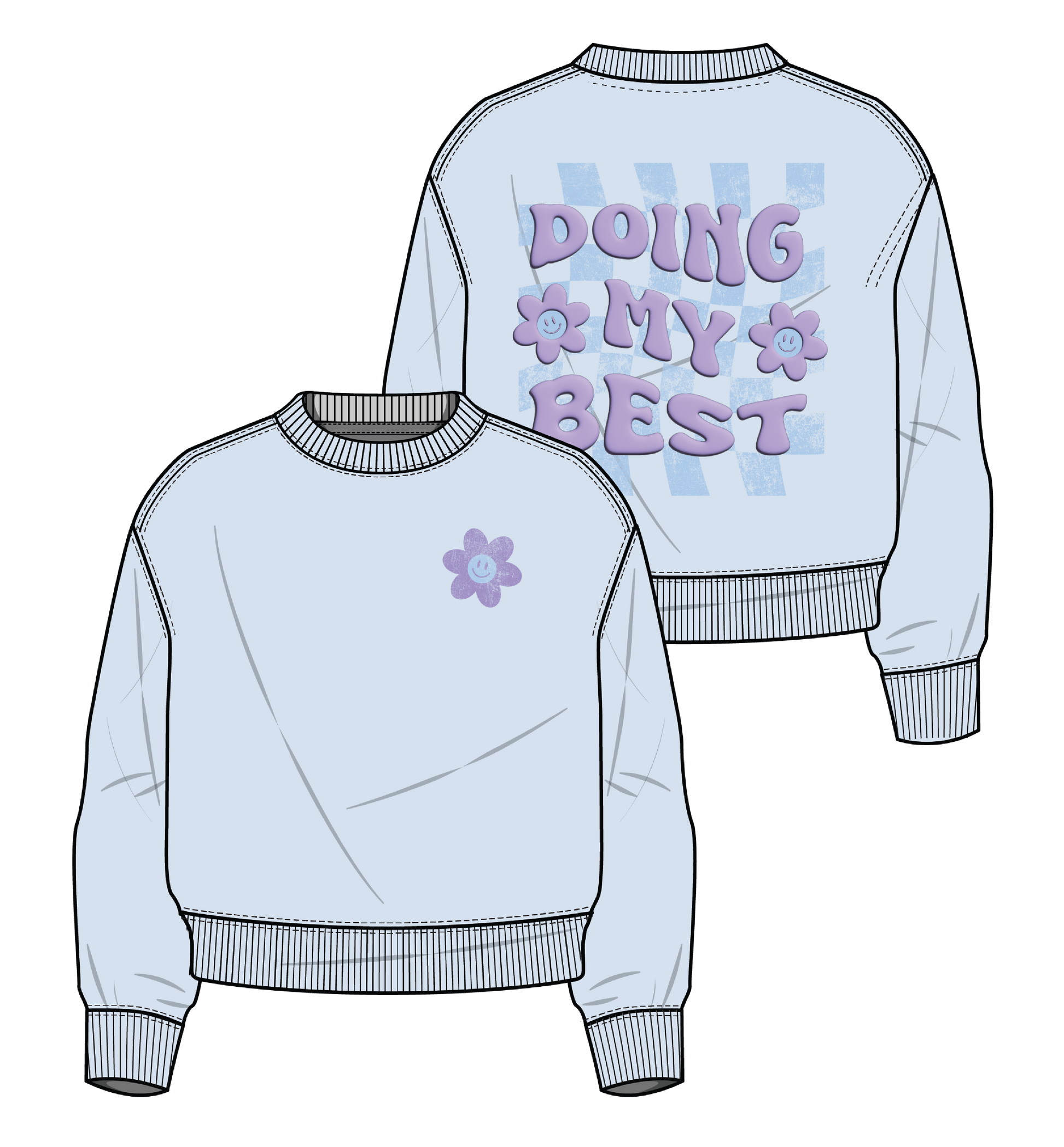 XOXO by magpies | Doing My Best Cloud Blue Crewneck