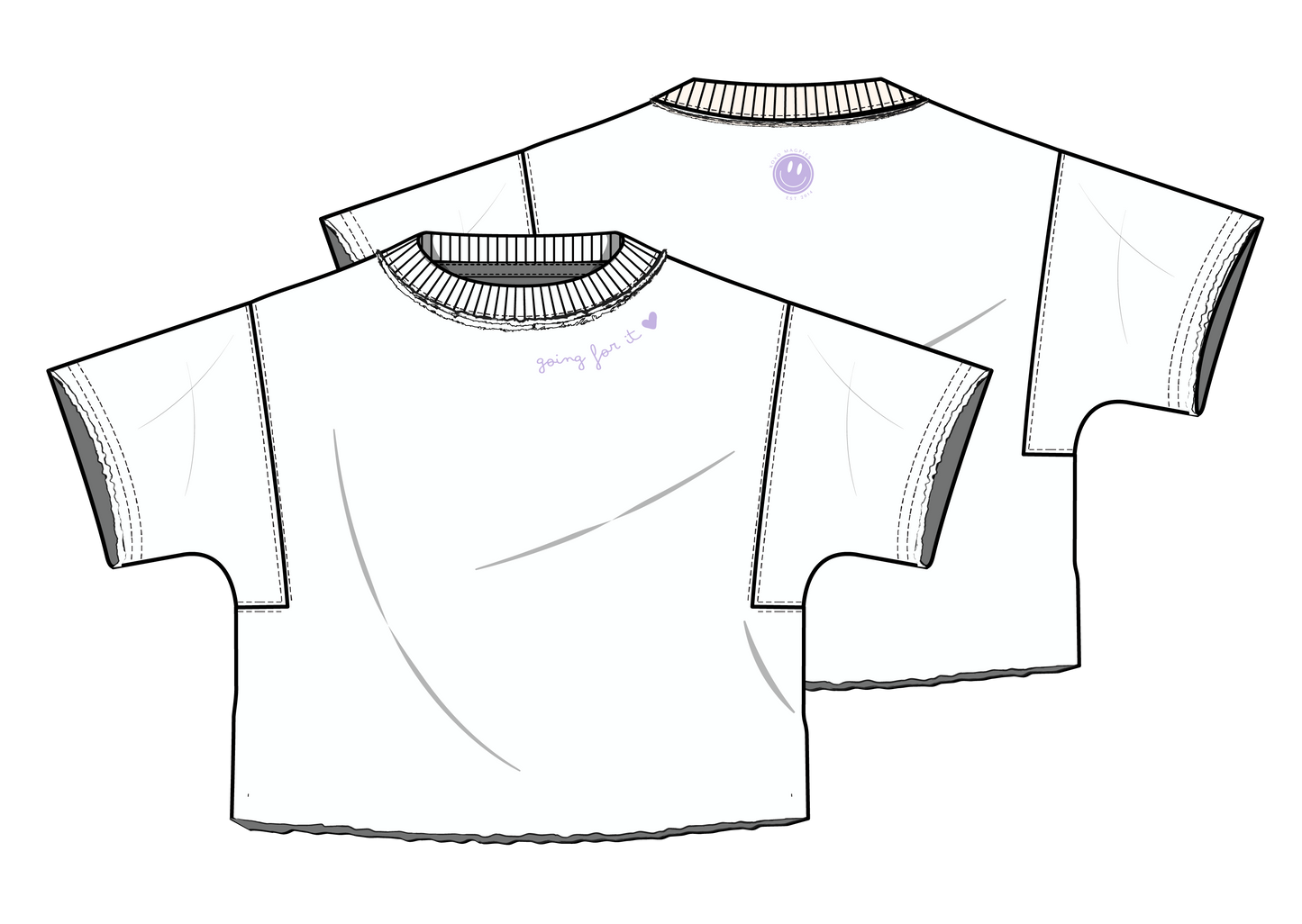 XOXO by magpies | Embroidered Boxy T | Going for It