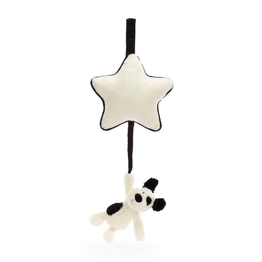 Bashful Black and Cream Puppy Musical Pull