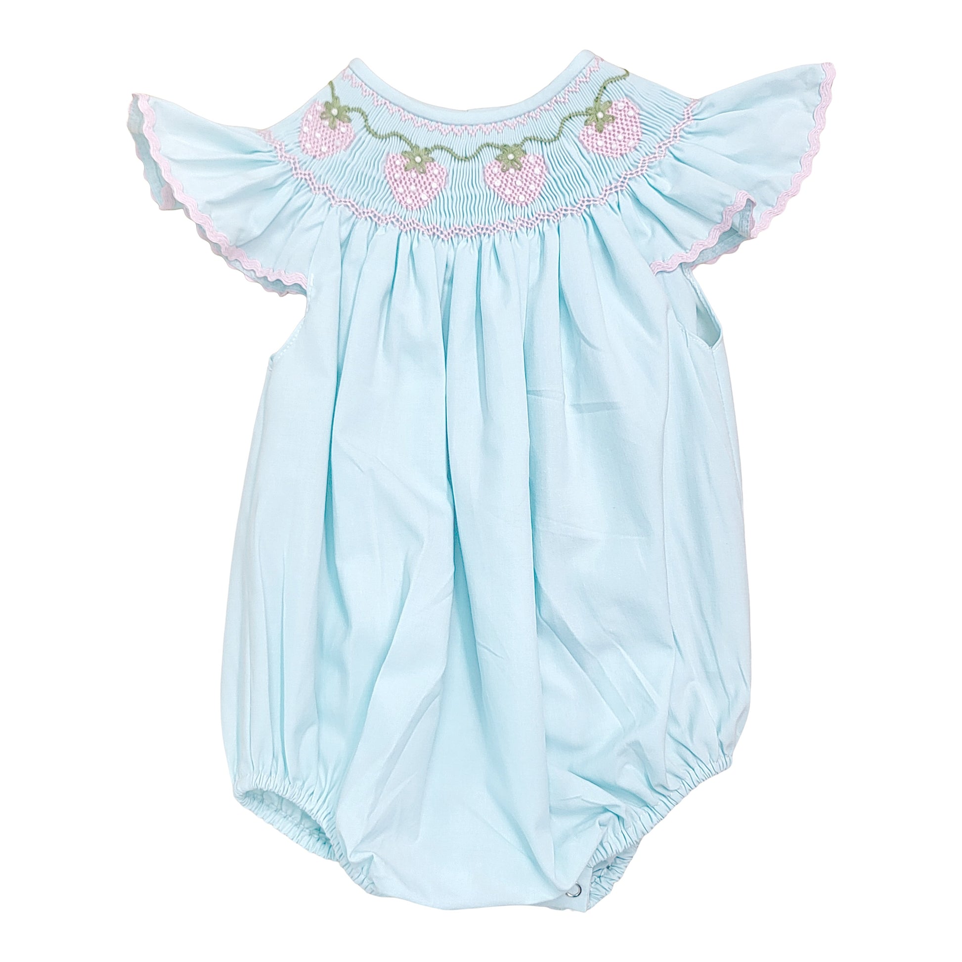Strawberry Vine Smocked Mint Bubble