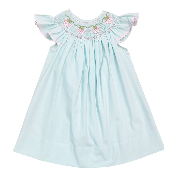 Strawberry Vine Smocked Mint Dress