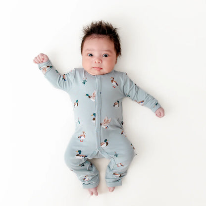 Kyte Baby Zippered Bamboo Romper | Mallard Duck