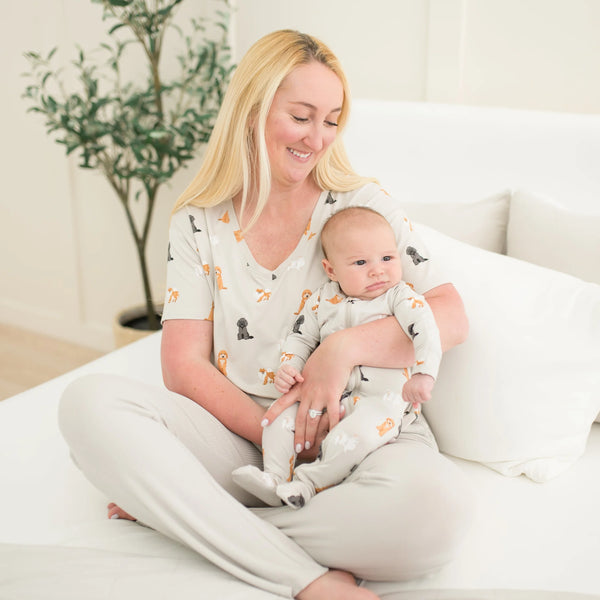 Kyte Baby Zippered Bamboo Footie | Fluffy Dog