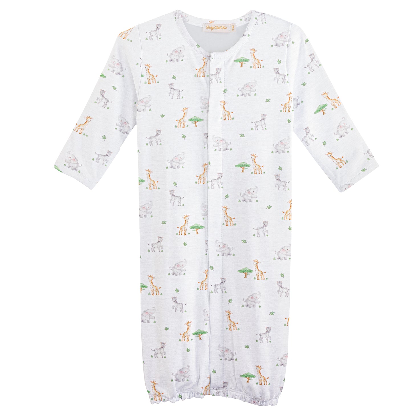 Tiny Safari Printed Pima Converter Gown