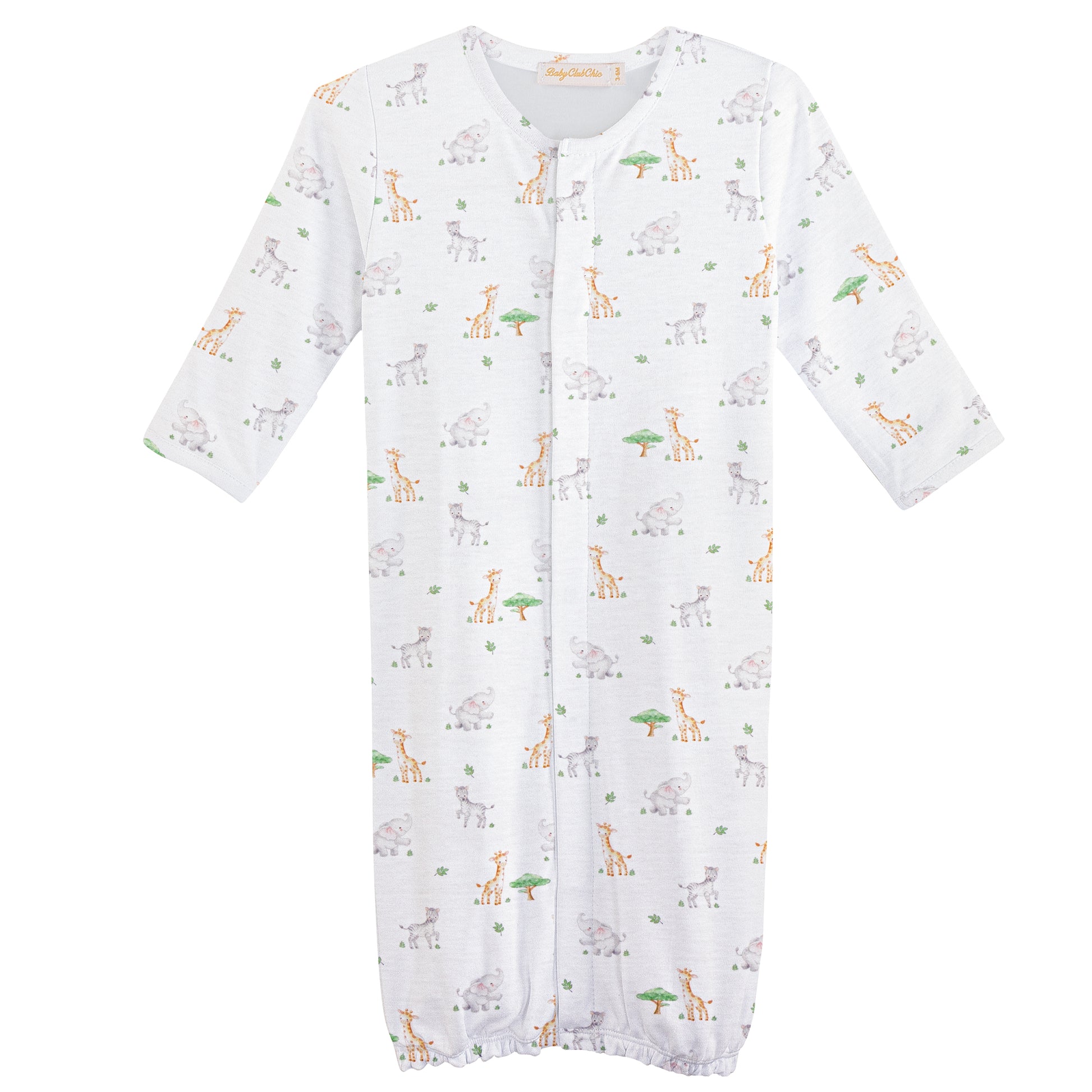 Tiny Safari Printed Pima Converter Gown