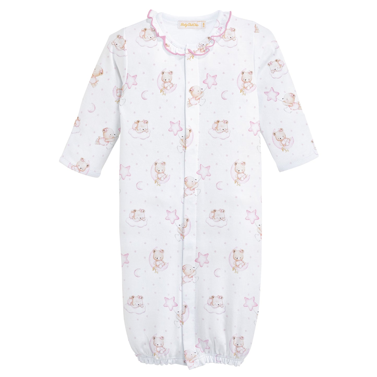 Gown With Ruffle | Pink Sleep Tight Bear