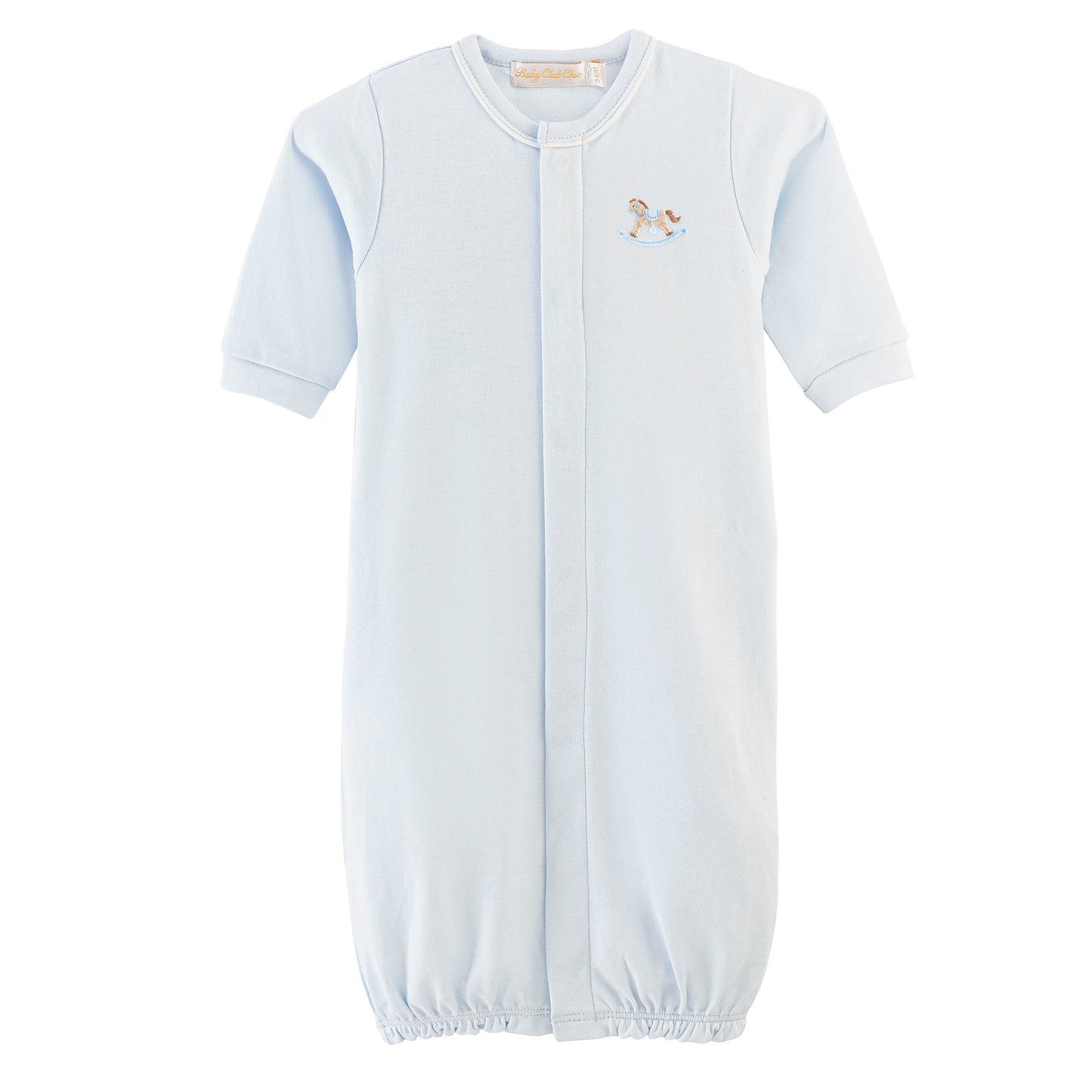 Blue Converter Gown w/ Piping | Cute Rocking Horse