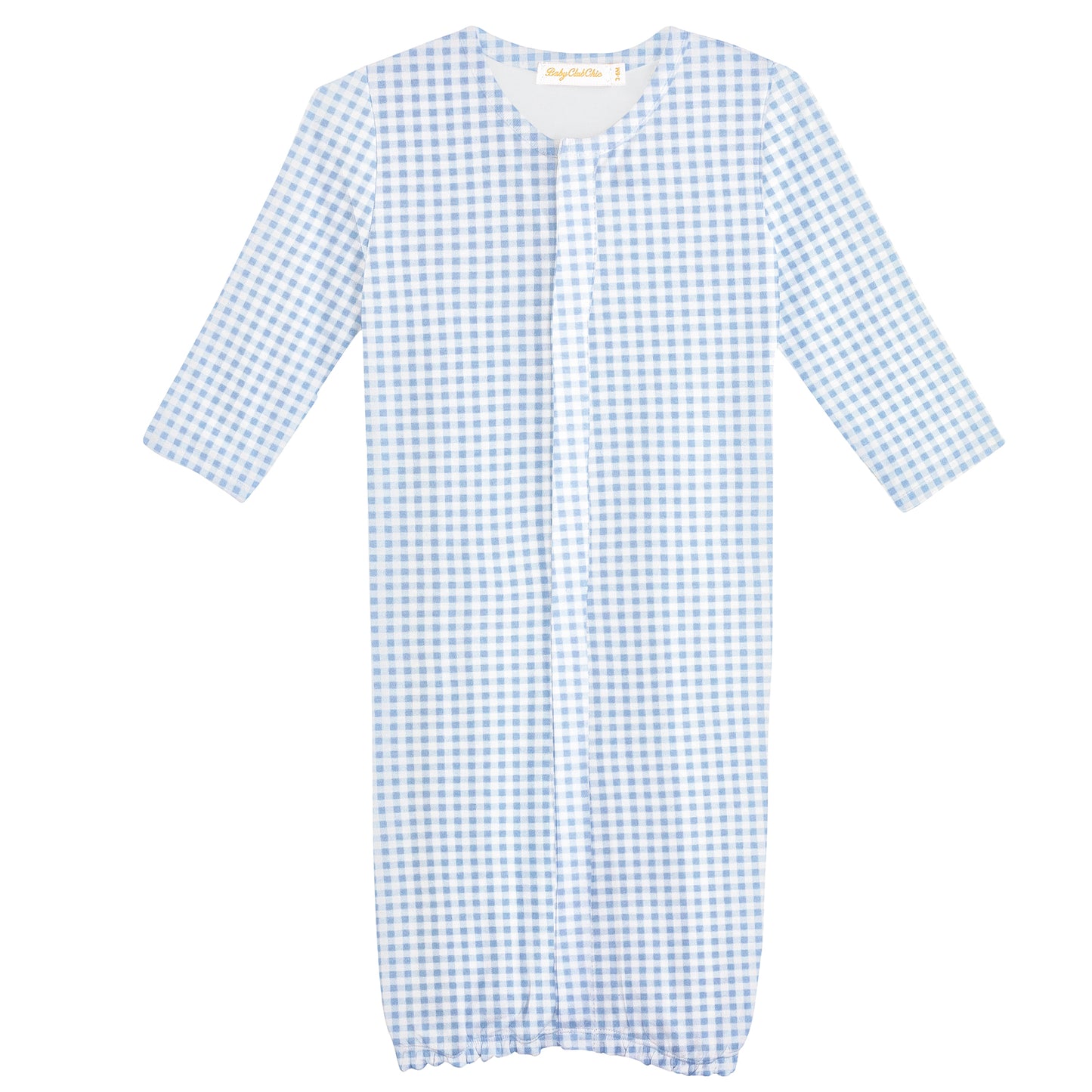 Printed Converter Gown | Blue Mini Checks