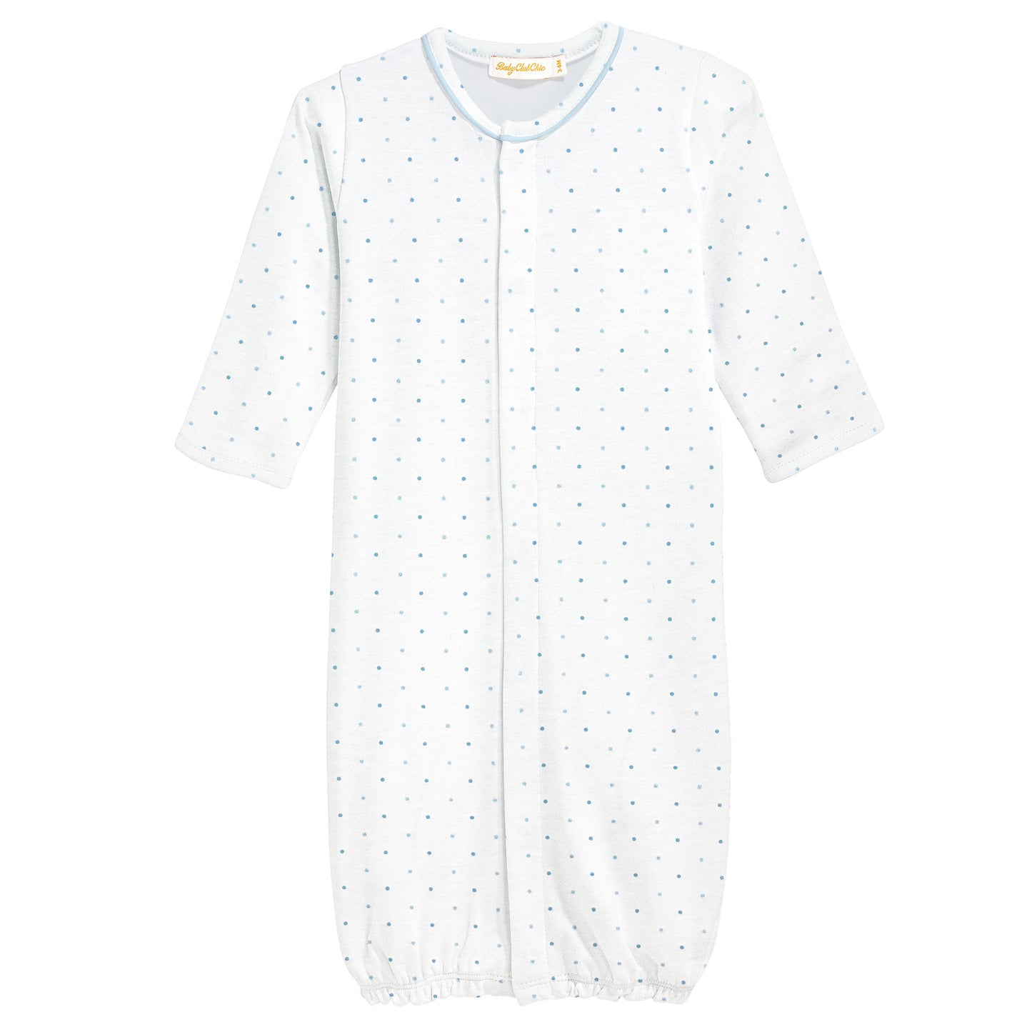 Printed Converter Gown W/ Piping | Blue Dots