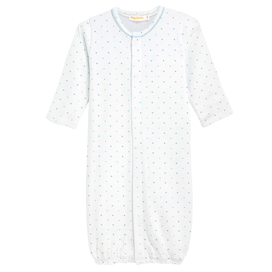 Printed Converter Gown W/ Piping | Blue Dots