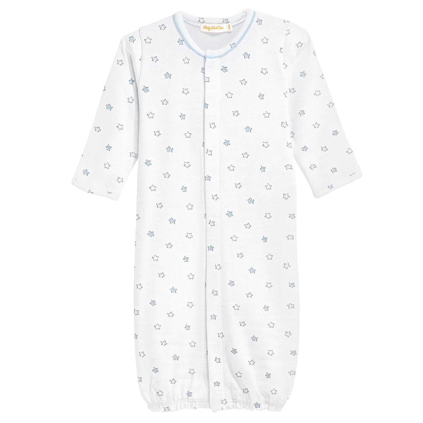 Printed Converter Gown W/ Piping | Blue Little Stars