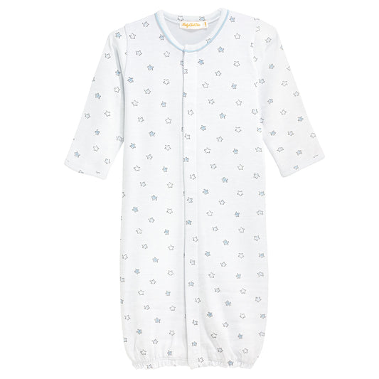Printed Converter Gown W/ Piping | Blue Little Stars