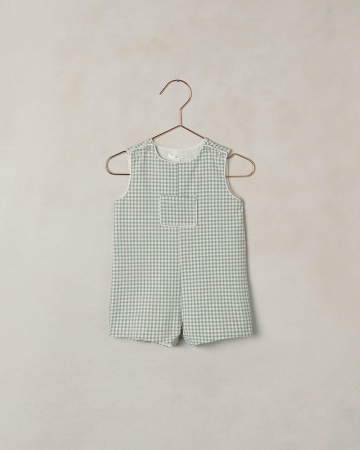 GEORGIE ROMPER EUCALYPTUS CHECK
