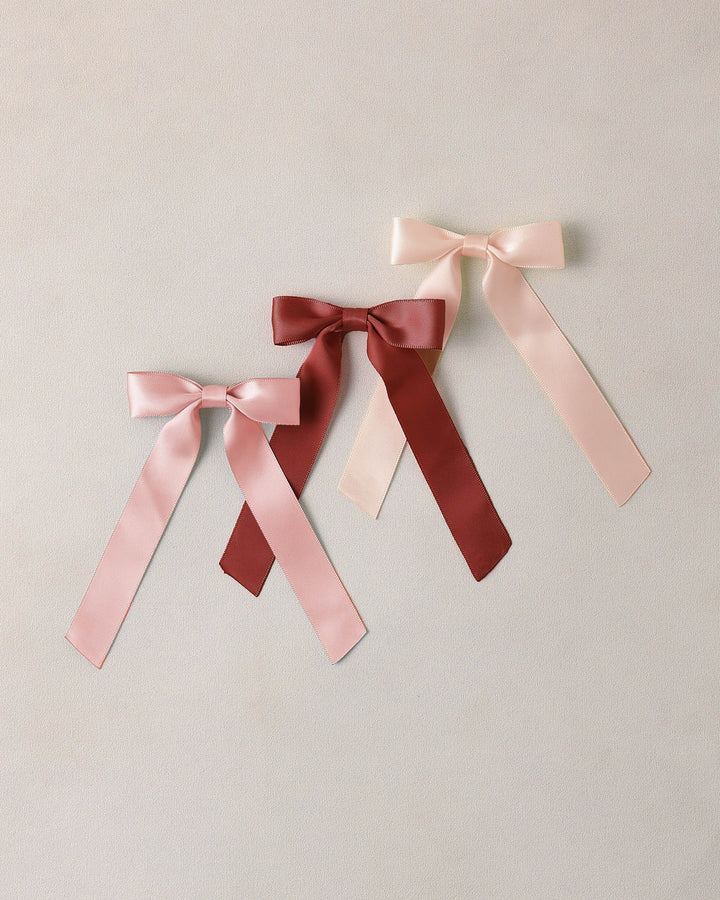 SATIN RIBBON BOWS BLUSH, RED, PINK