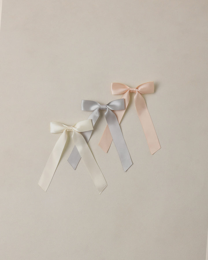 SATIN RIBBON BOWS PEARL, IVORY, MIST