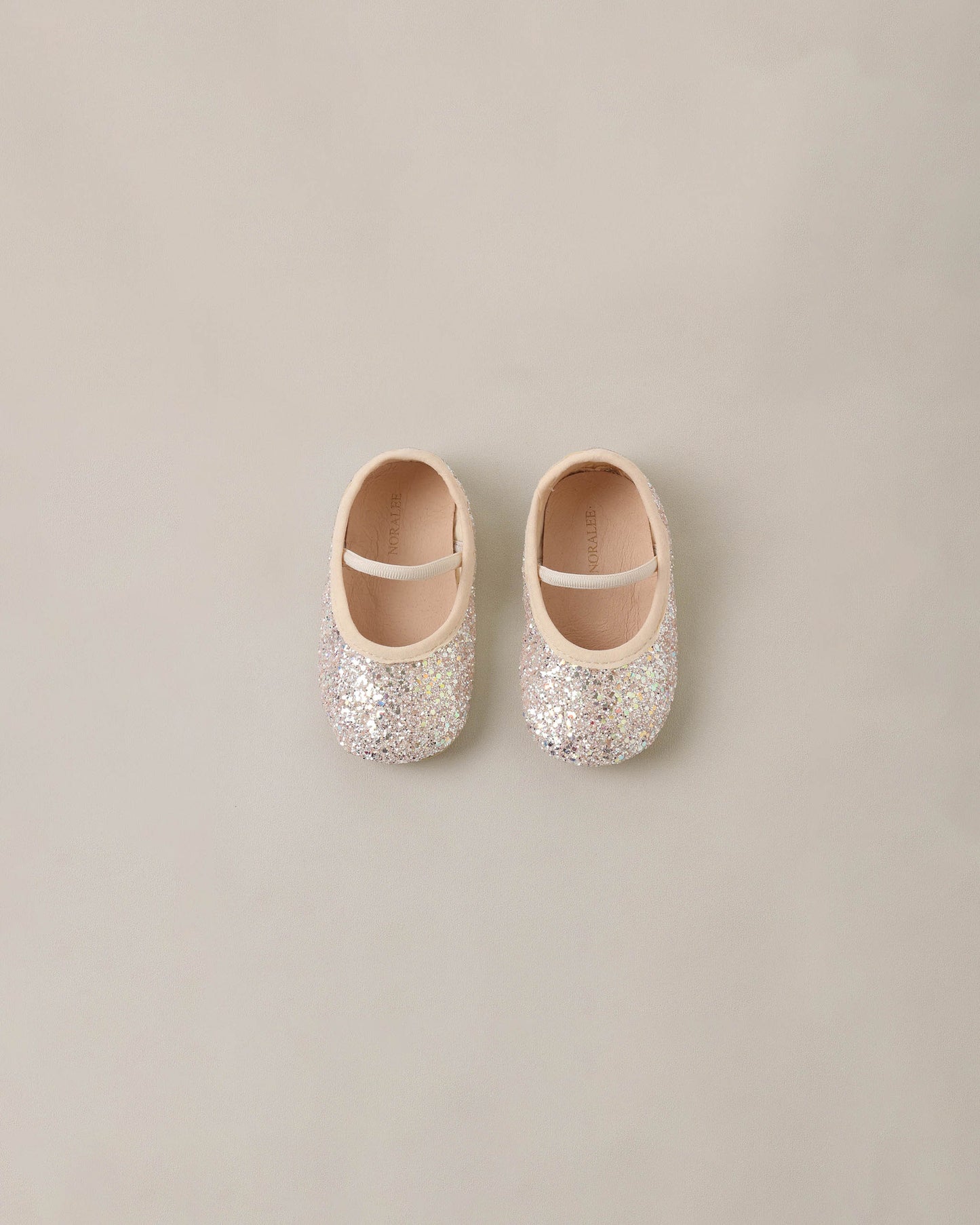 BABY BALLET FLATS BLUSH, PEARL GLITTER