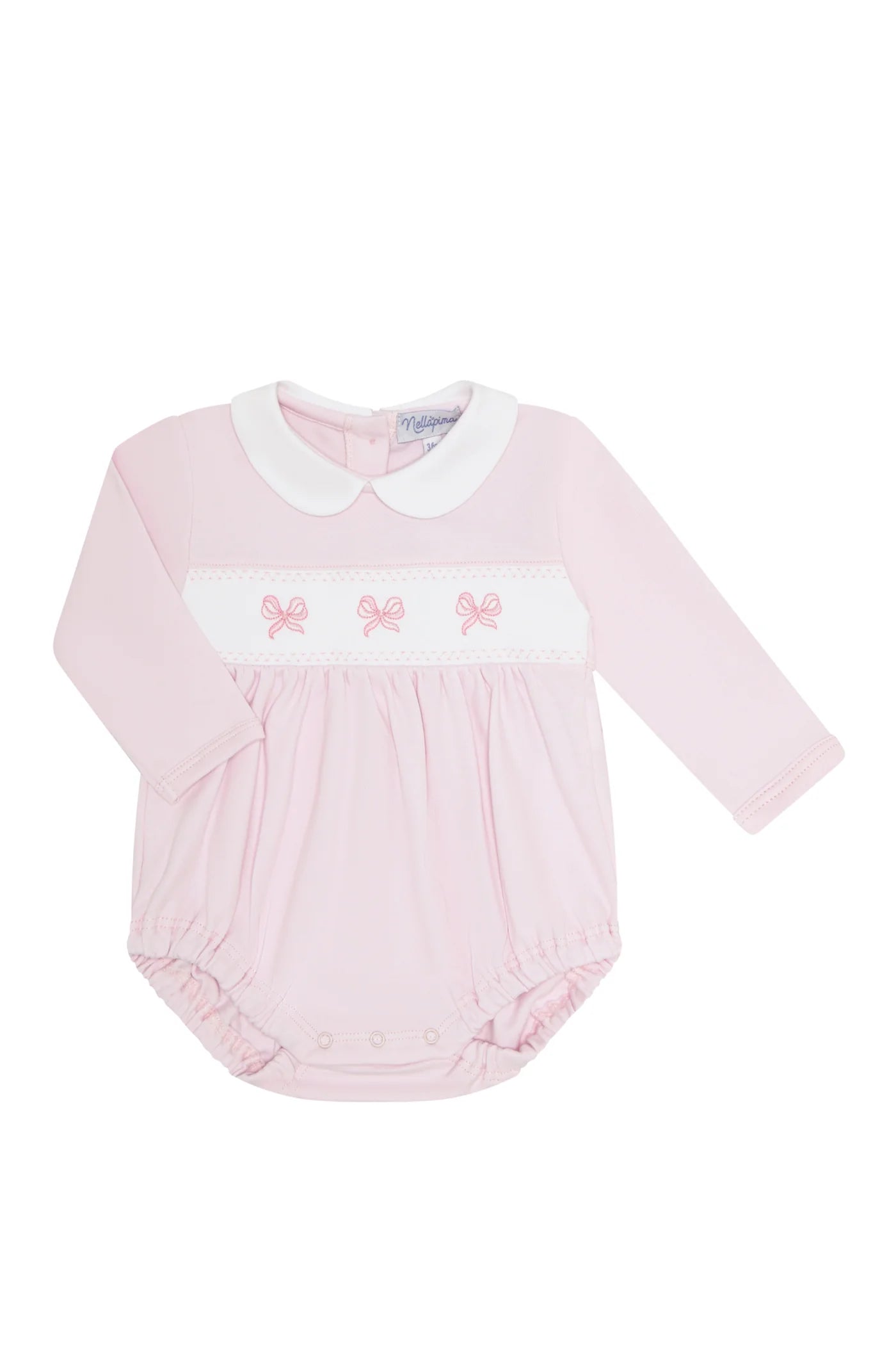 Charming Bows Embroidery Long Sleeve Bubble