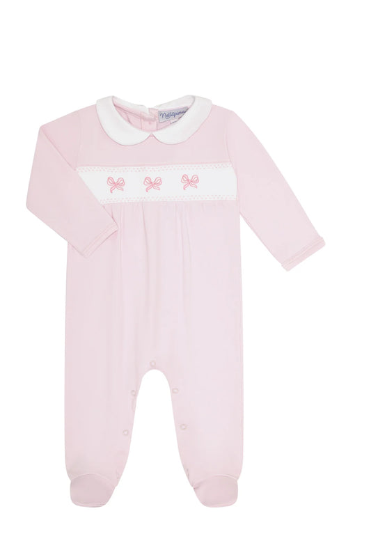Charming Bows Embroidery Footie