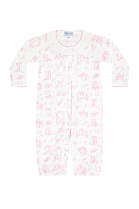 Pink Lone Star Toile Converter Gown