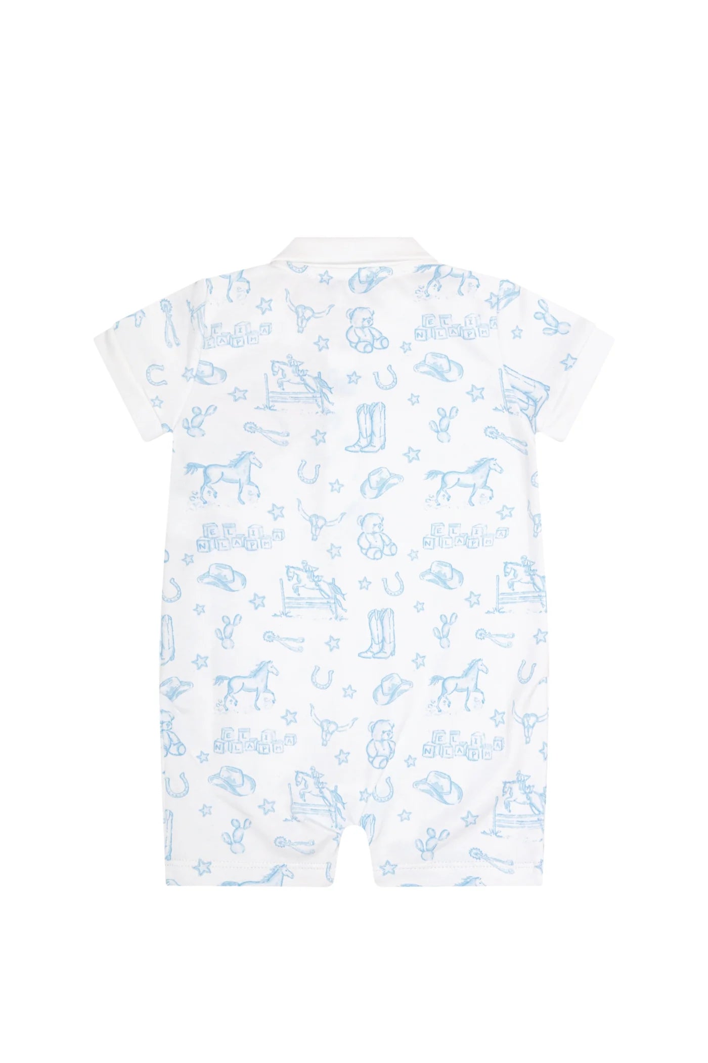 Blue Lone Star Toile Short Romper