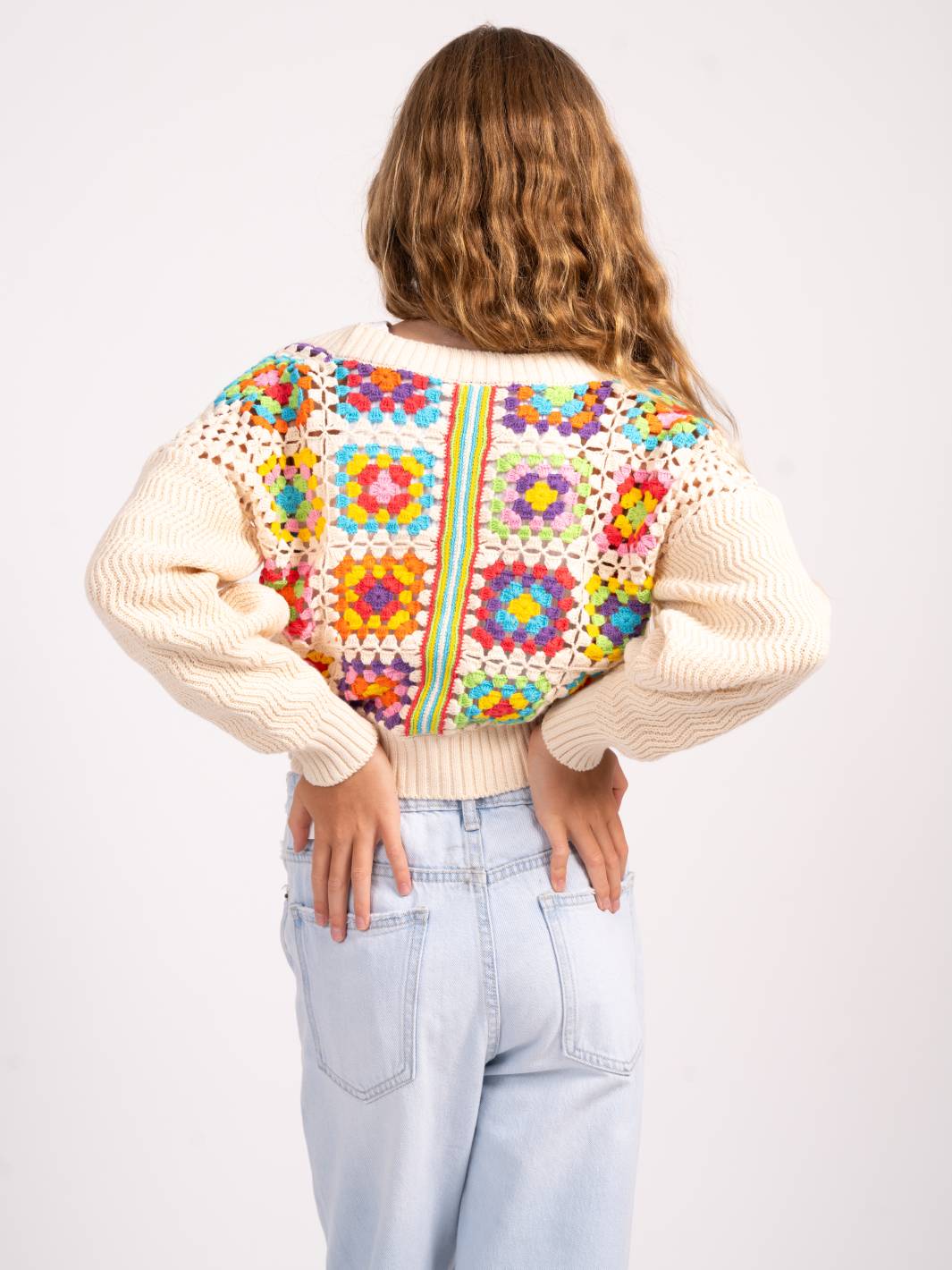 Tasha Patchwork Crochet Cardigan | Multi