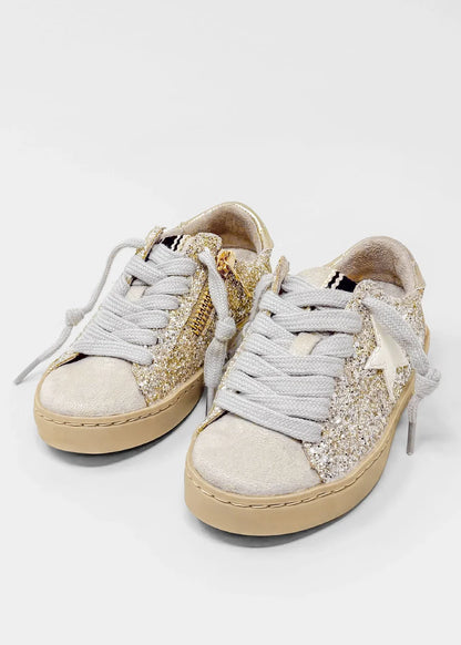 Paula Kids Sneaker | Golden Glitter
