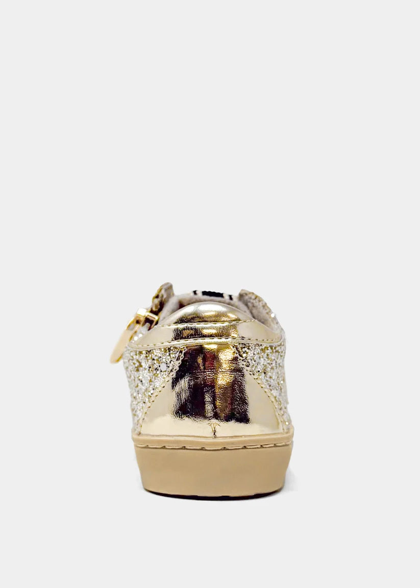 Paula Kids Sneaker | Golden Glitter