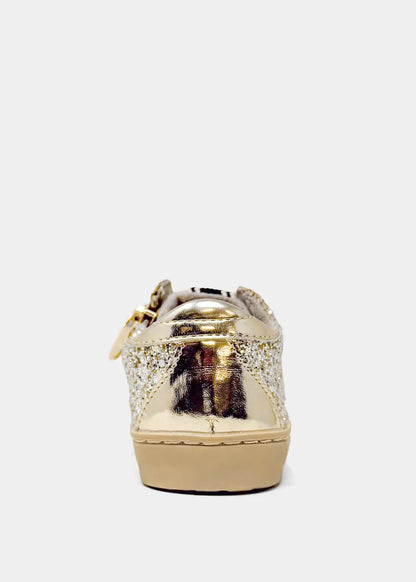 Paula Kids Sneaker | Golden Glitter