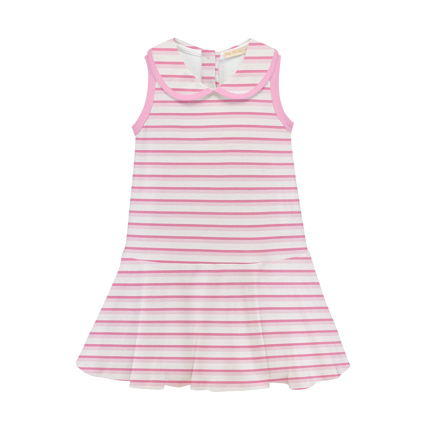 cotton candy stripes printed dress w/round collar