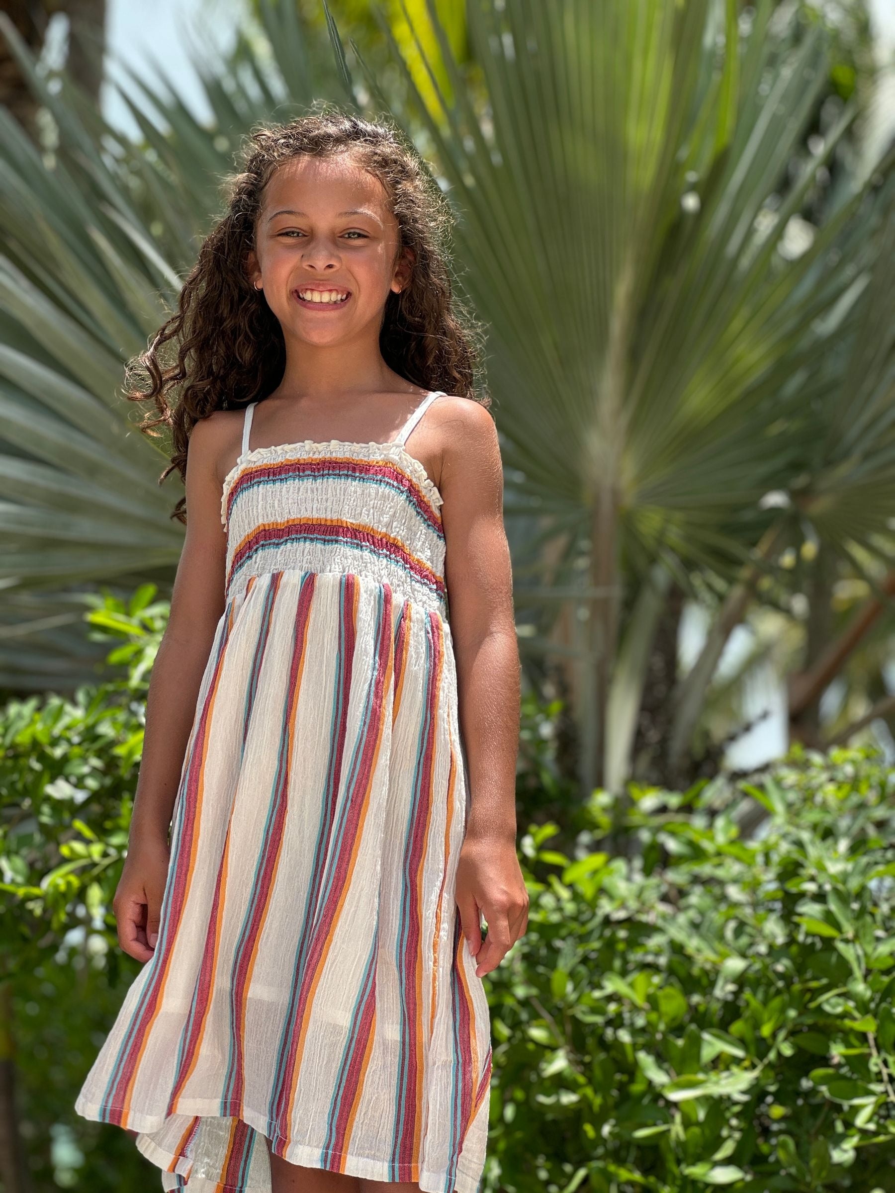 Strappy Tassel Sundress | Bright Summer Stripe