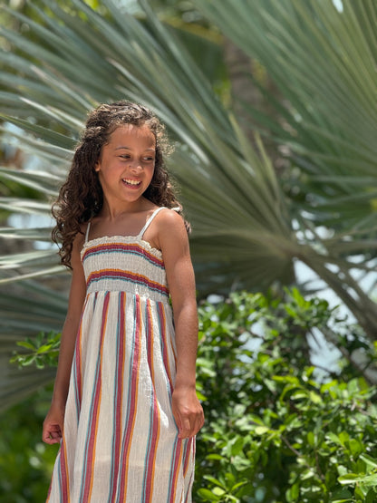 Strappy Tassel Sundress | Bright Summer Stripe