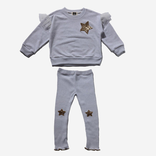Star Sweatshirt Set | Silver