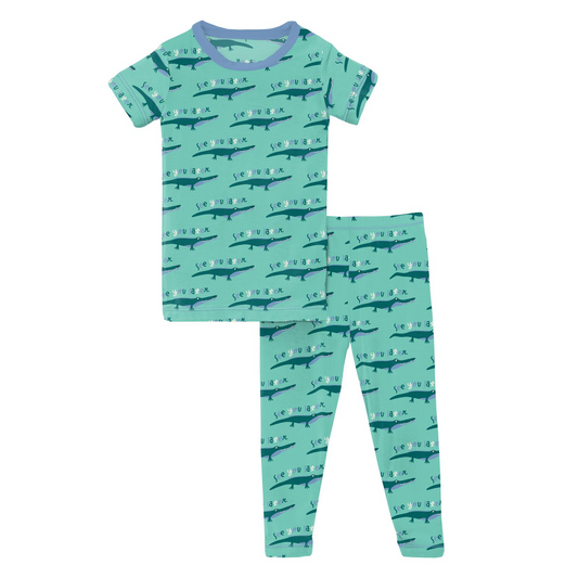 Short Sleeve Pajama Set | Glass Later Alligator