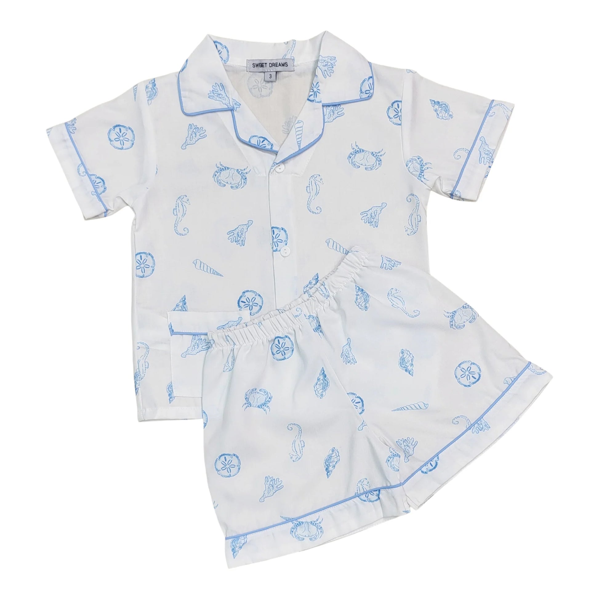 Sea Life Print Short Pajama Set